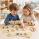 VIGA Drewniane Puzzle Nakarm Zwierzątko Co jedzą Zwierzęta Układanka