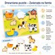 VIGA Drewniane Puzzle Układanka Montessori 2w1 Figurki Farma