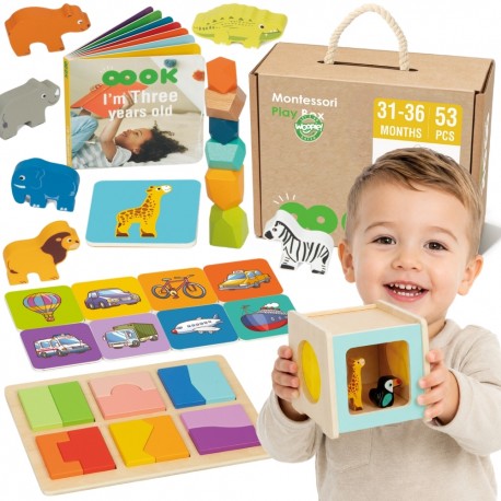 WOOPIE GREEN Box Pudełko XXL Montessori Edukacyjne 7w1 Sensoryczne 31-36 Mies.