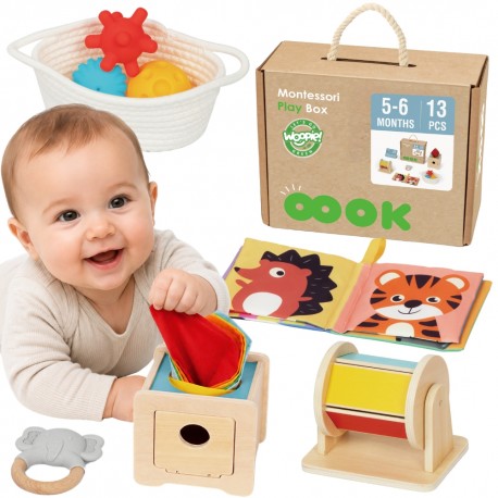 TOOKY TOY Box Pudełko XXL Montessori Edukacyjne 6w1 Sensoryczne5-6 Mies