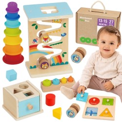 WOOPIE GREEN Pudełko Box 6w1 13-15m Montessori Edukacyjne Sensoryczne