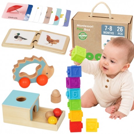 TOOKY TOY Box Pudełko XXL Montessori Edukacyjne 6w1 Sensoryczne 7-8 Mies