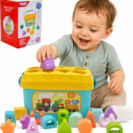 WOOPIE Sorter 2w1 Skrzynka Walizka + Nauka Alfabetu i Kształtów