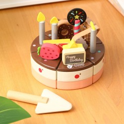 CLASSIC WORLD Drewniany Tort Urodzinowy 19el.