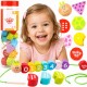 TOOKY TOY Drewniana Sznurowana Gąsienica Do Nawlekania Zręcznościowa