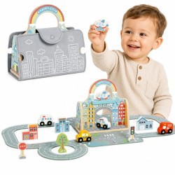 TOOKY TOY Mini Miasto Przenośny Zestaw Torba Samochody