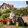 FALK Traktorek Supercharger Czerwony Otwierana Maska z Przyczepką + Łyżka Od 2 Lat