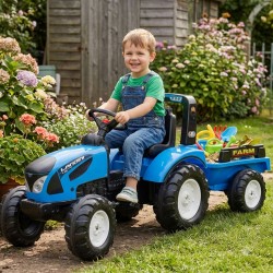 FALK Traktor Landini na pedały z przyczepą Niebieski od 3 lat