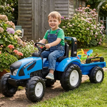 FALK Traktor Landini na pedały z przyczepą Niebieski od 3 lat