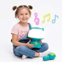 WOOPIE Multifunkcyjna Lampka RGB Głośnik Bluetooth Karaoke Modulator Głosu Karta SD AUX Turkusowa
