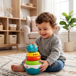 WOOPIE Zabawka Sensoryczna Dino Układanka Piramidka dla Niemowląt