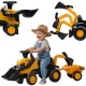 FALK Jeździk Traktor JCB z Przyczepą Grabkami i Łopatką Ciche Koła 1-3 lat