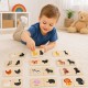 Viga Zestaw Drewniane Puzzle Układanka Zwierzątka Dopasuj Cienie