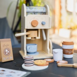 TOOKY TOY Drewniany Zestaw Do Kawy - Barista