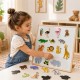 VIGA Drewniane Magnesy Dzikie Zwierzęta Viga (20 szt.) – Kolorowe Magnesy Edukacyjne 18M+