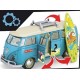 WOOPIE Samochód Bus Surfing Klasyczny Czerwony Ze Światłem I Dźwiękiem Model 1:14
