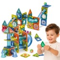 WOOPIE Klocki Magnetyczne Konstrukcyjne 3D Zestaw Edukacyjny Tor Kulkowy Kulodrom 42 el.