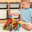 WOOPIE Klocki Magnetyczne Konstrukcyjne 3D Zestaw Edukacyjny Tor Kulkowy LED Kulodrom 105el.