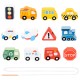 WOOPIE GREEN Drewniana Nawlekanka Środki Transportu 13 el.