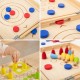 VIGA Drewniana gra zręcznościowa 4w1 Hokej stołowy Curling Bowling Ludo Chińczyk