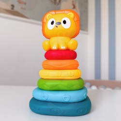 WOOPIE Piramidka Sensoryczna Wieża Układanka Lew 6m+