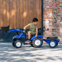 FALK Traktor New Holland Niebieski na Pedały z Przyczepką od 3 Lat