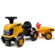 FALK Jeździk Traktor JCB Fastrac z Przyczepą Łopatką i Grabkami 1-3 lat