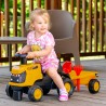 FALK Jeździk Traktor JCB Fastrac z Przyczepą Łopatką i Grabkami 1-3 lat