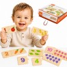 VIGA Zestaw Drewniane Puzzle Dopasuj Liczby Układanka Montessori