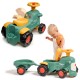 FALK Traktorek Baby Maurice Zielony Vintage z Przyczepką od 1 roku z Recyklingu