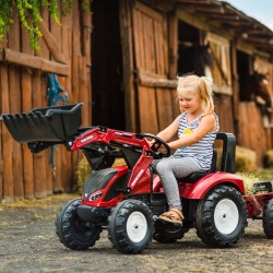 FALK Traktor Valtra Bordowy na Pedały z Przyczepką od 3 Lat
