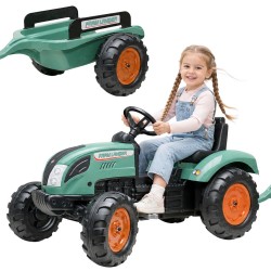 FALK Traktor Landini Niebieski na Pedały z Przyczepką od 3 Lat
