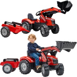FALK Traktor Mc Cormick Czerwony na Pedały z Przyczepką od 3 Lat