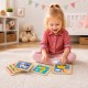 Puzzle drewniane 12 plansz po 4 puzzle w stojaku Viga Toys