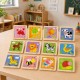 Puzzle drewniane 12 plansz po 4 puzzle w stojaku Viga Toys