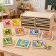 Puzzle drewniane 12 plansz po 4 puzzle w stojaku Viga Toys