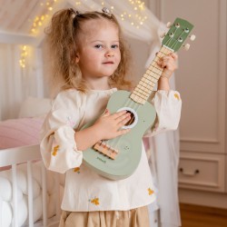 Viga Drewniane Ukulele Gitara Dla Dzieci Zielona