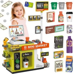 WOOPIE Kasa Sklepowa Samoobsługowa Mini Market Ekspres Akcesoria