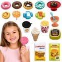 WOOPIE Zestaw Słodyczy Desery Lody do Zabawy w Kawiarnię Sklep 30el