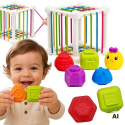 WOOPIE Elastyczna Kostka Sensoryczna Sorter dla Dzieci 7 el.
