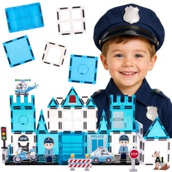 WOOPIE Klocki Magnetyczne 3D Zestaw Komisariat Policji 42el.