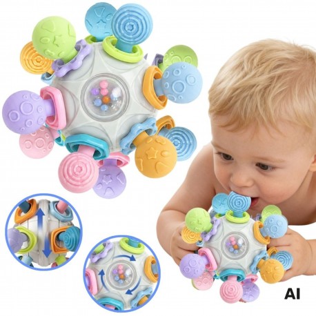 WOOPIE BABY Zabawka Sensoryczna Gryzak Piłka 3w1 Piłka 6m+