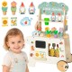 TOOKY TOY Wózek Ogrodowy Sklepik Drewniana 57el