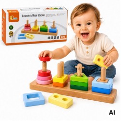 VIGA Drewniany Geometryczny Sorter Labirynt