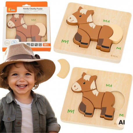 VIGA Drewniane Puzzle - Mój Przyjaciel Konik