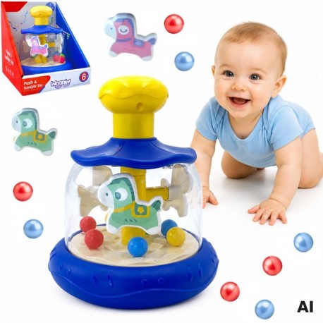 WOOPIE BABY Kolorowe Koniki Niebieski Bączek Karuzela z Kulkami