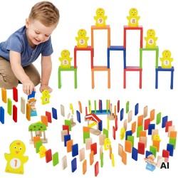 VIGA Drewniany Tor Domino 122 el.
