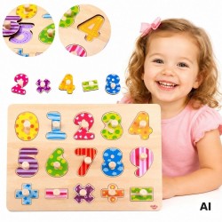 TOOKY TOY Puzzle Układanka Z Pinezkami Cyferki