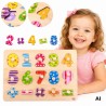 TOOKY TOY Drewniane Puzzle Nauka Liczenia Układanka Z Pinezkami Cyferki