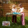 MASTERKIDZ Prostokątny Stolik Sensoryczny Do Zabawy Piaskiem I Wodą Regulowana Wysokość